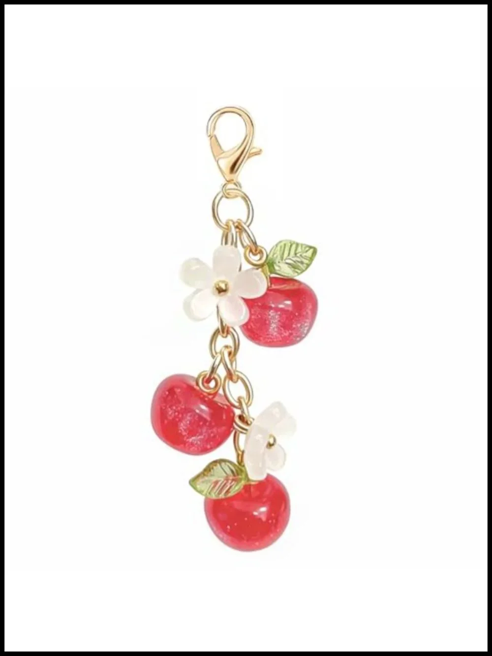 Apple Charm for Bag Purse Keychain Handmade Resin Accessory